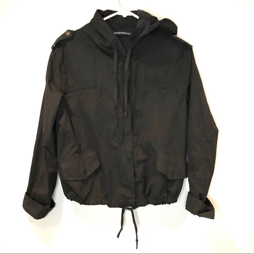 BRANDI MELVILLE Hailey Zip Hood Jacket Black OS - Picture 7 of 16